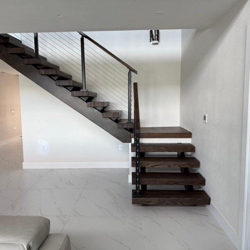 Refinished wood surface close-up